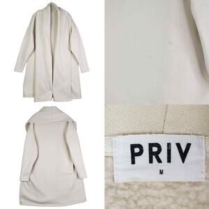 PRIV Coco Cozy Coatigan Cream Womens Size Medium M Sherpa Fleece Lined